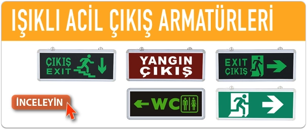 Işıklı acil çıkış exit tabelaları
