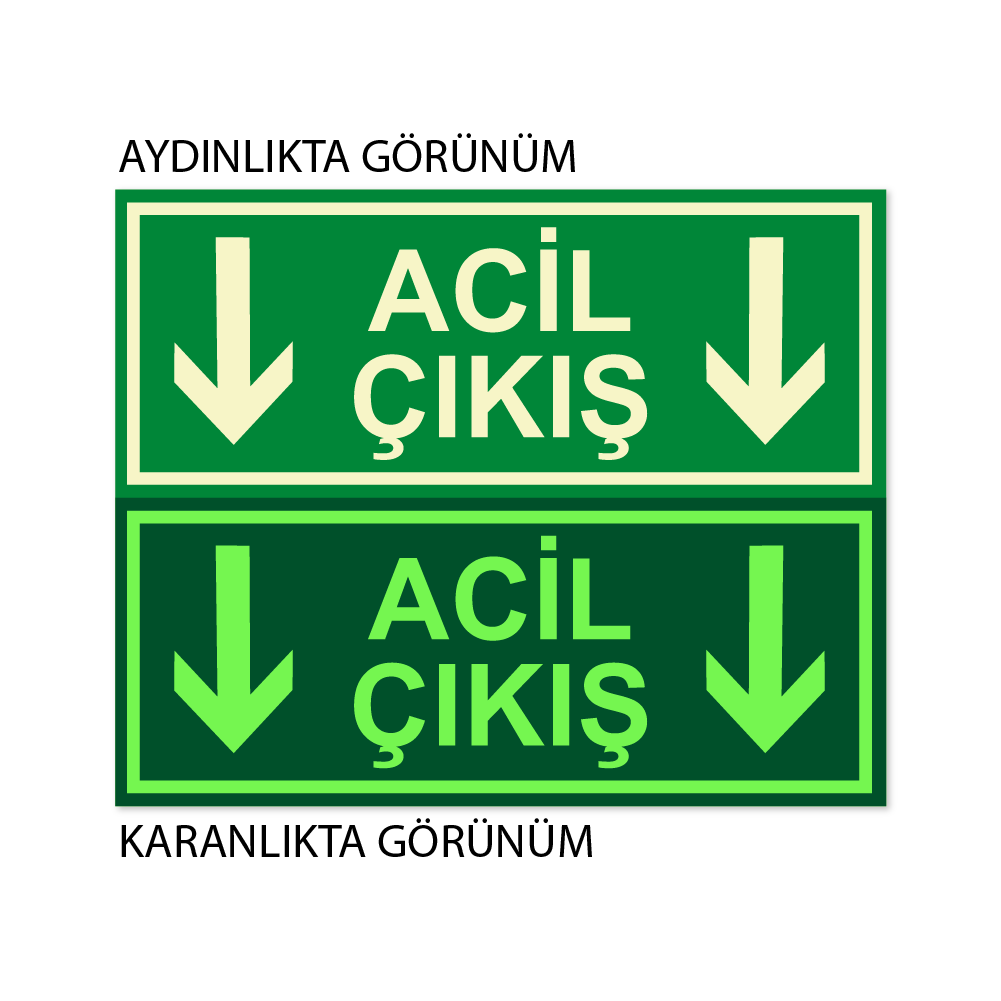 LÜMEN FOLYOLU ACİL ÇIKIŞ AŞAĞI OK