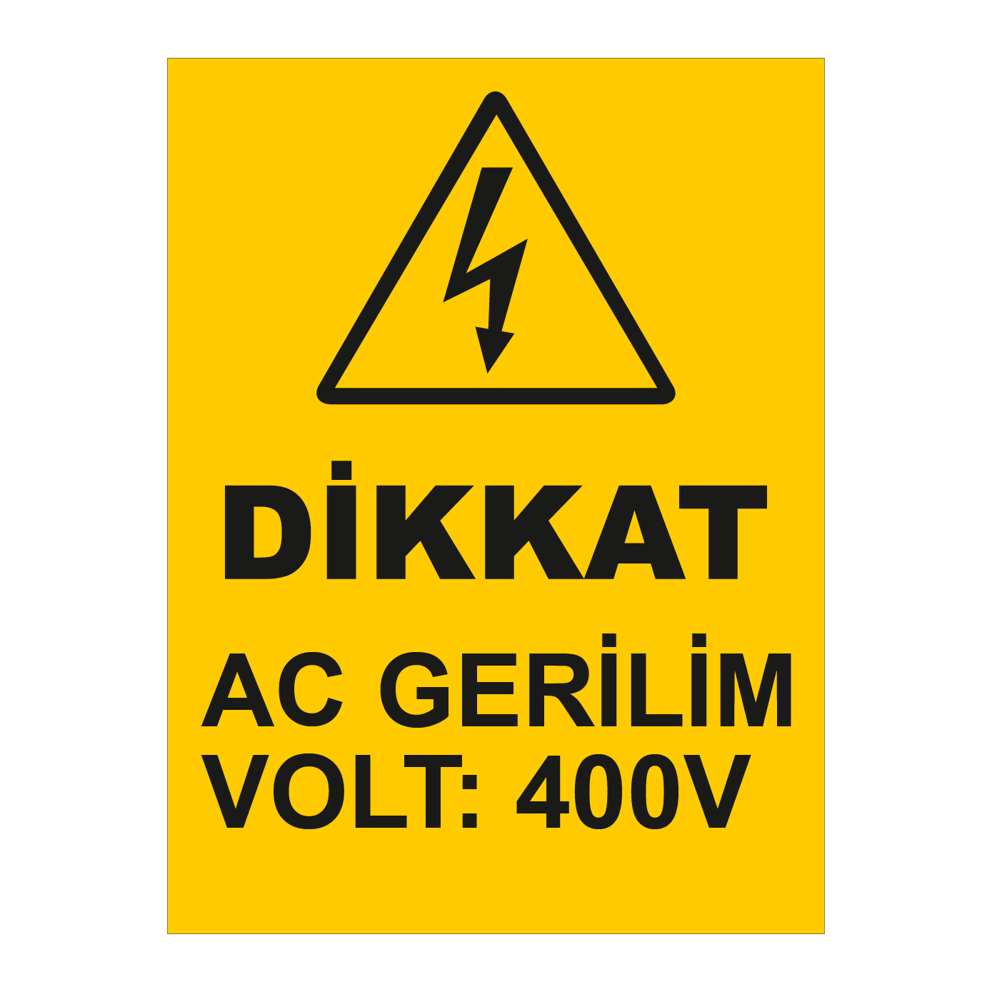 DİKKAT AC GERİLİM VOLT 400V