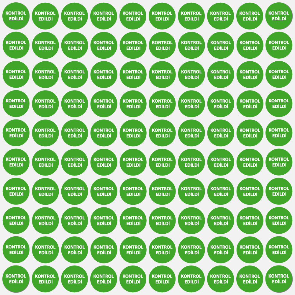 Kontrol edildi sticker etiket - 100 adet