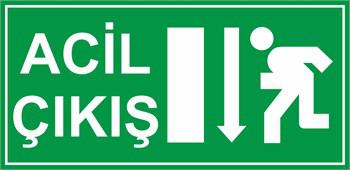 LÜMEN FOLYOLU ACİL ÇIKIŞ LEVHALARI AŞAĞI OK