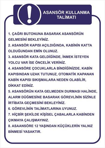 ASANSÖR KULLANMA TALİMATI