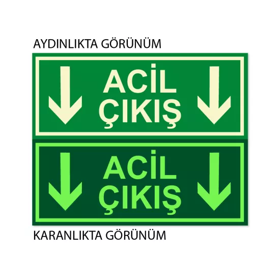 LÜMEN FOLYOLU ACİL ÇIKIŞ AŞAĞI OK