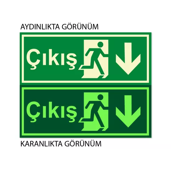 LÜMEN FOLYOLU ACİL ÇIKIŞ AŞAĞI OK