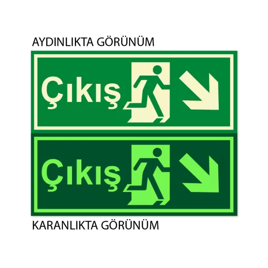 LÜMEN FOLYOLU ACİL ÇIKIŞ SAĞ AŞAĞI OK