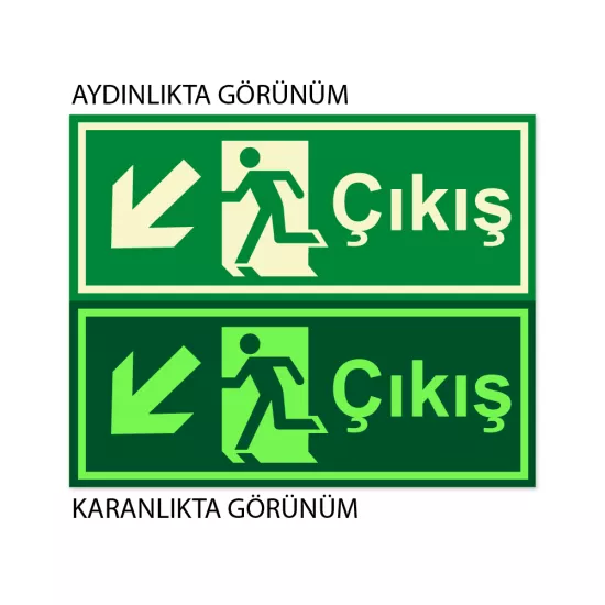 LÜMEN FOLYOLU ACİL ÇIKIŞ SOL AŞAĞI OK