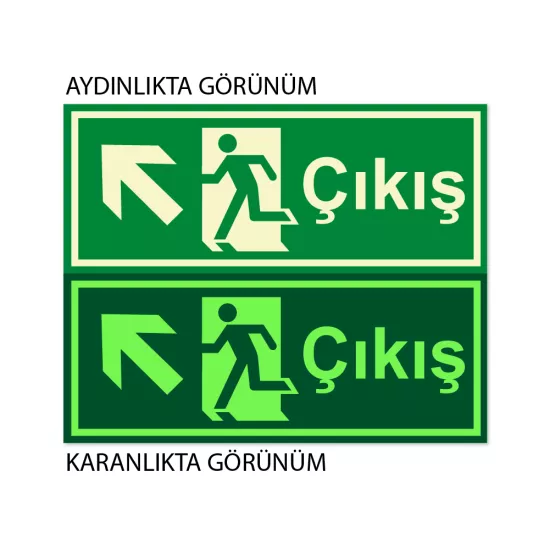 LÜMEN FOLYOLU ACİL ÇIKIŞ SOL YUKARI OK