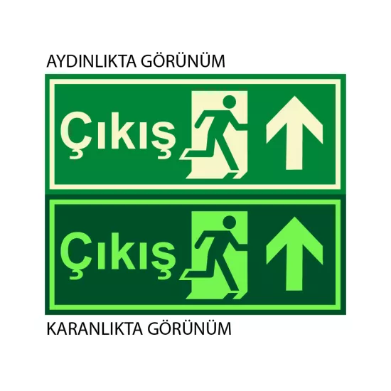 LÜMEN FOLYOLU ACİL ÇIKIŞ YUKARI OK
