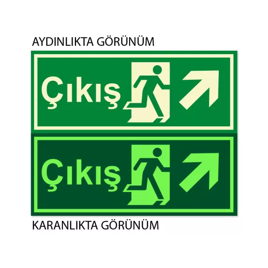 LÜMEN FOLYOLU ACİL ÇIKIŞ SAĞ YUKARI OK