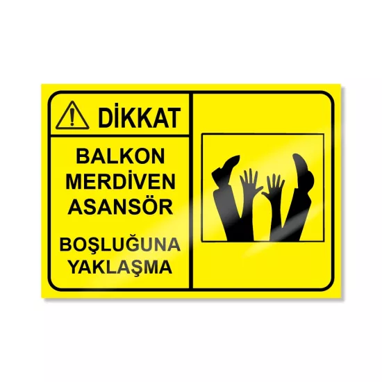 Balkon merdiven asansör boşluğuna yaklaşma