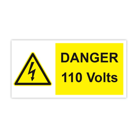 DANGER 110 volts labels
