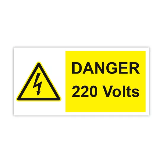 DANGER 220 volts labels