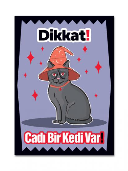 dikkat kedi var uyarı levhası