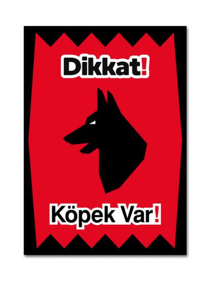 Dikkat köpek var uyarı levhaları ve tabelaları.