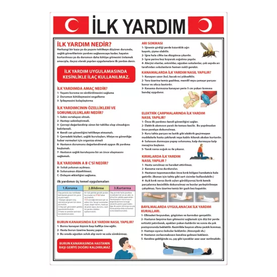İlk yardım uyarı levhası
