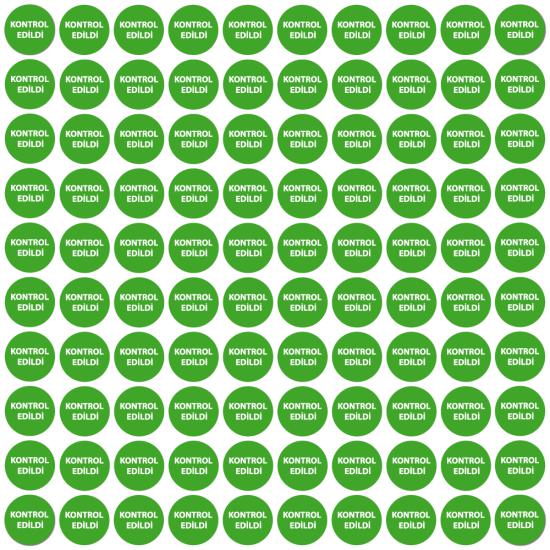 Kontrol edildi sticker etiket. Renk: yeşil