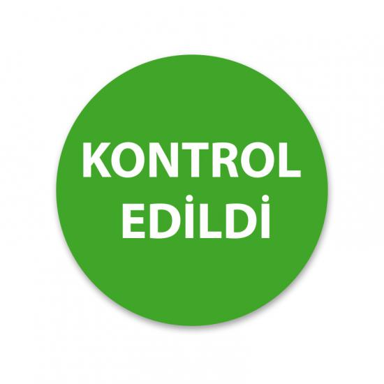 Kontrol edildi sticker etiket. Renk: yeşil