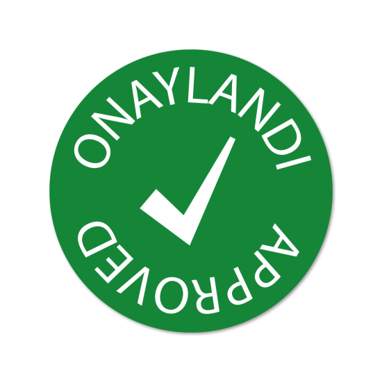 Onaylandı etiketi - approved sticker