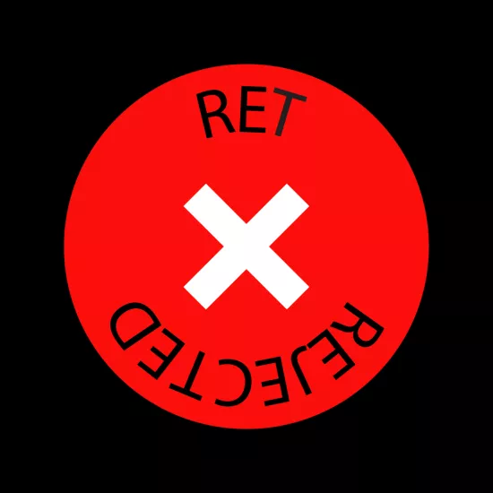 Ret etiketi - rejected stickeri