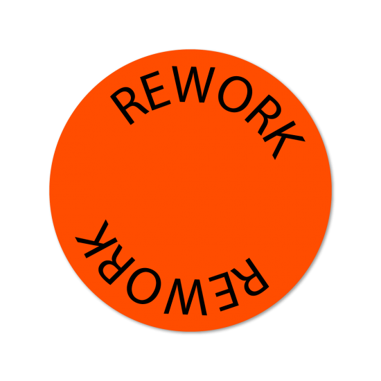 Rework etiketi - yeniden işleme sticker