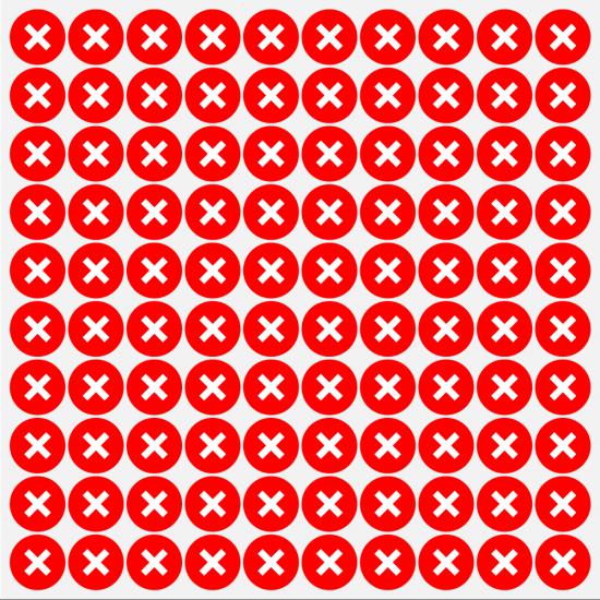 Kontrol etiketi paraf - X işareti seçeneği