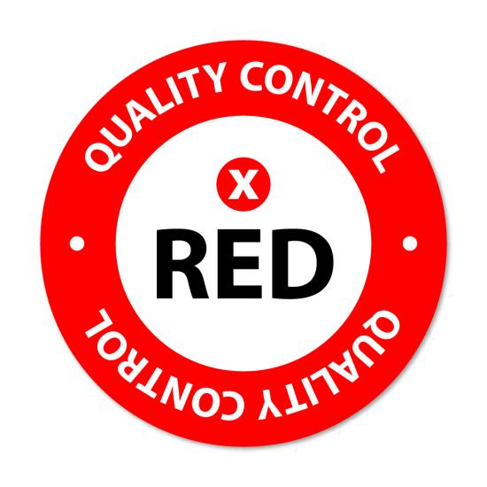 Quality control sticker Red