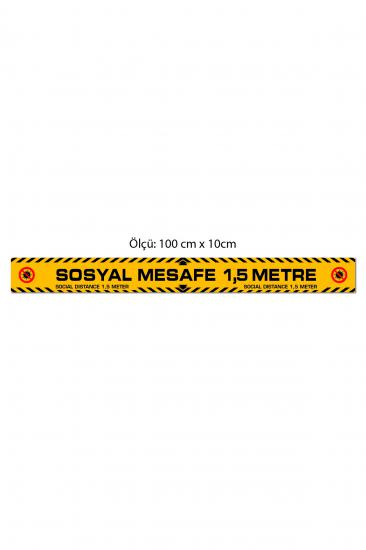 sosyal mesafe sticker etiketi