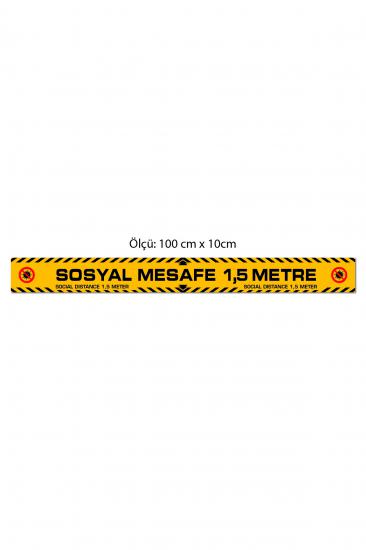 sosyal mesafe sticker etiketi