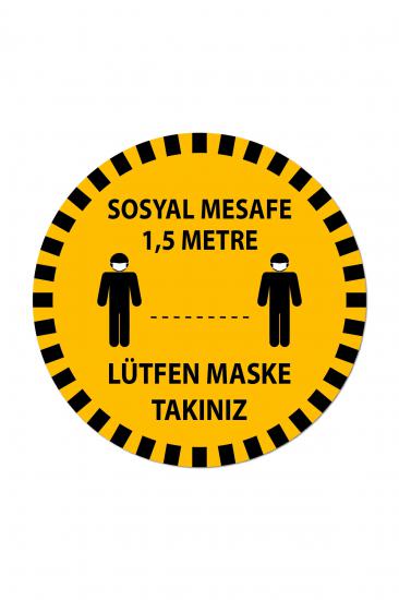 sosyal mesafe sticker etiketi