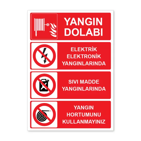 Yangın dolabı uyarı levhası