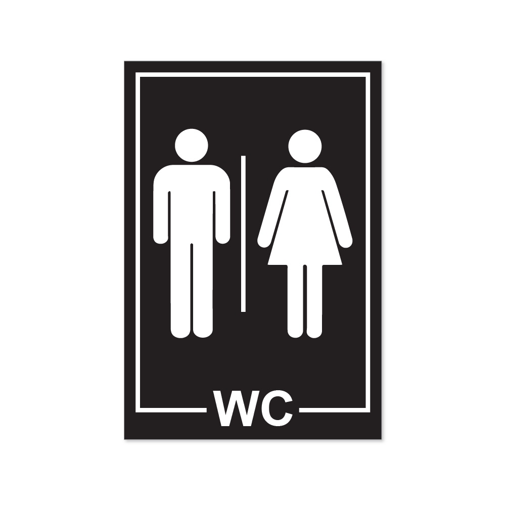 Men women black white wc sign