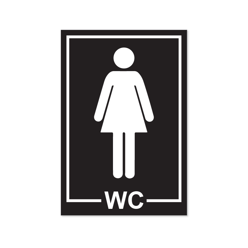 Women wc black white sign